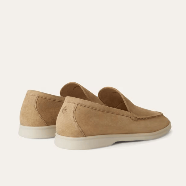 Loro Piana Summer Walk Suede Loafer - Light Wood Smoke (H755)