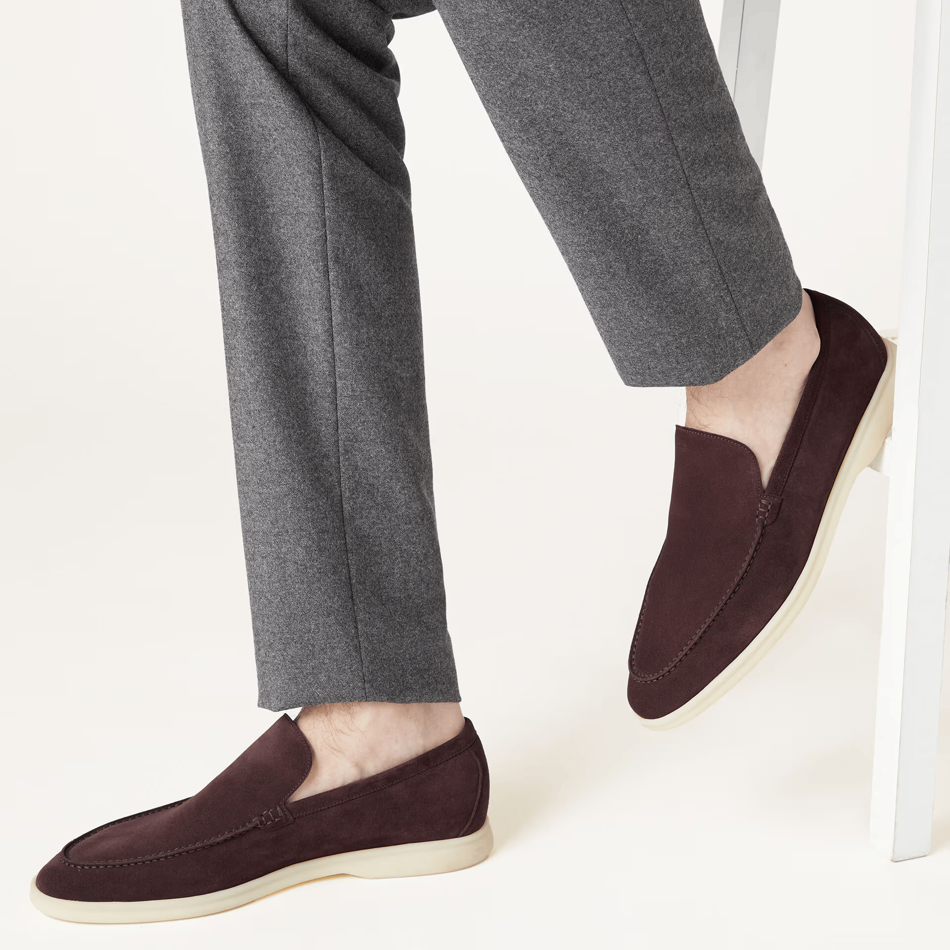 Loro Piana Summer Walk Suede Loafers - Amarone