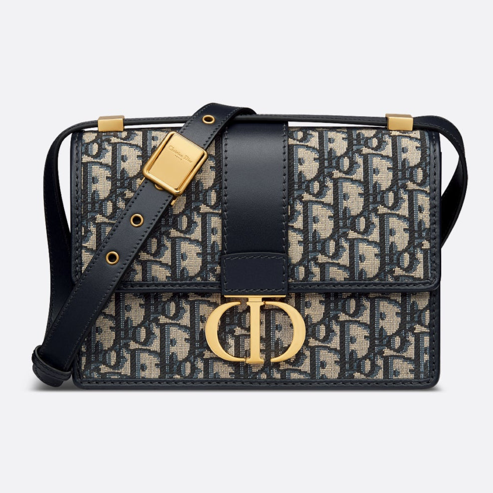 Dior 30 Montaigne Chain Flap Bag - Navy Blue