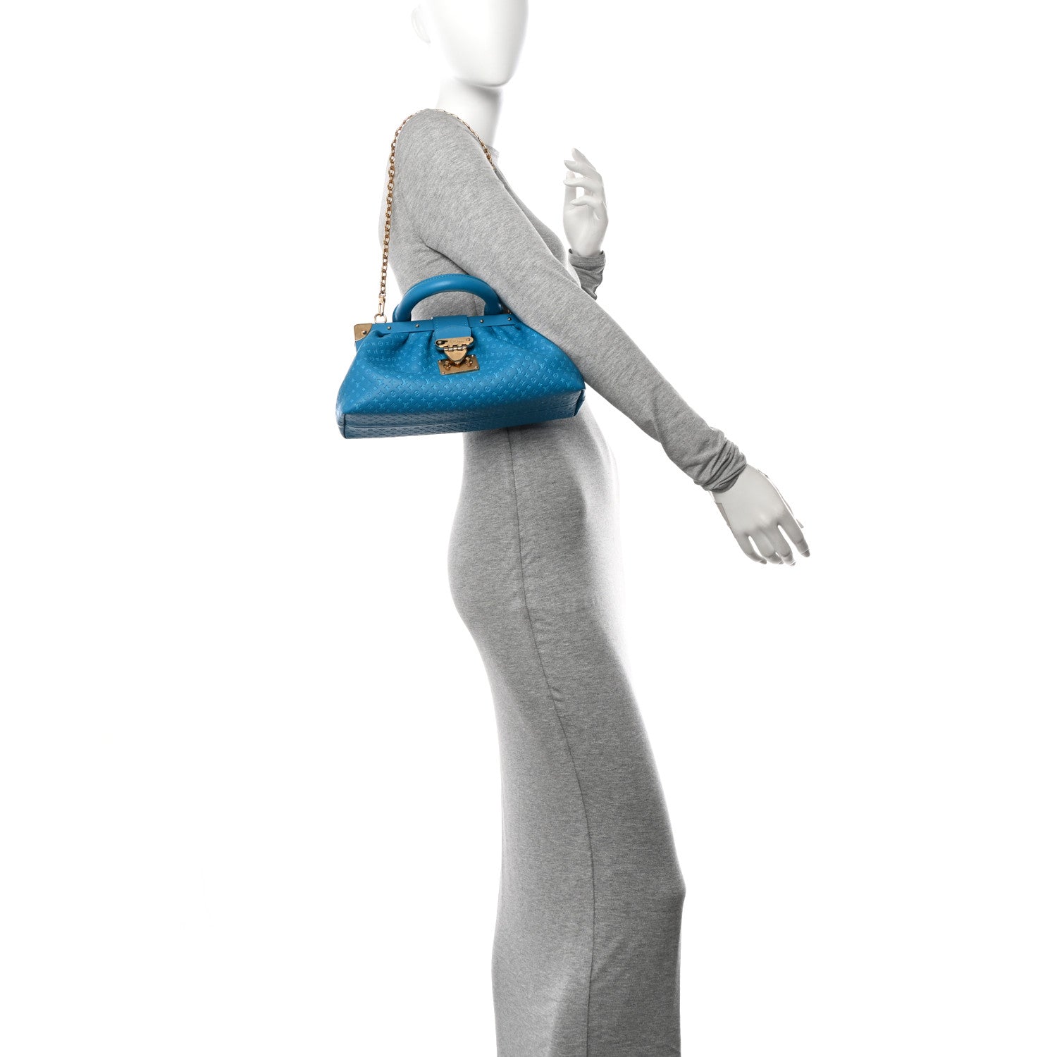Louis Vuitton Calfskin Monogram Clutch Bag – Blue