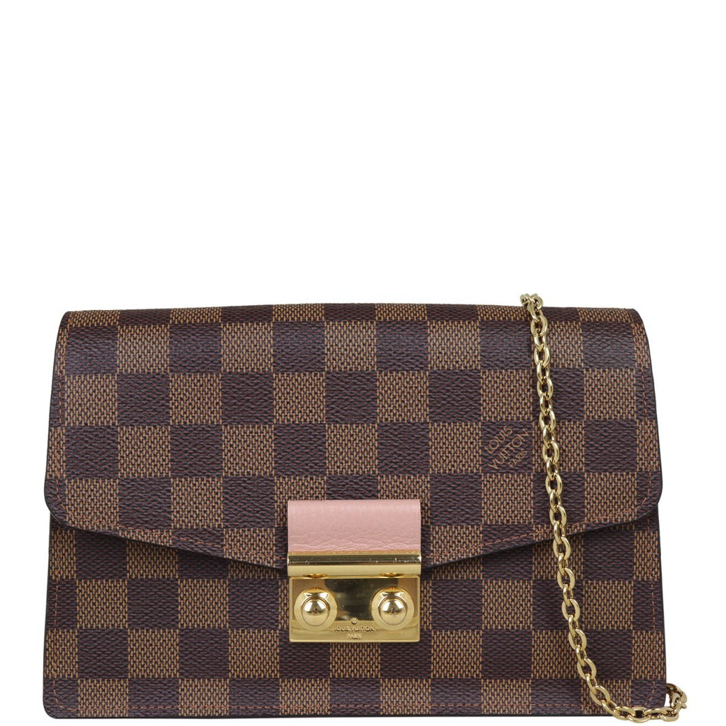 Louis Vuitton Damier Ebene Croisette Chain Wallet Bag - Dark Brown
