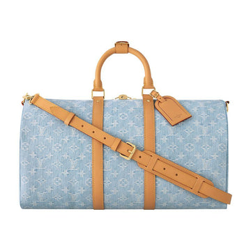 Louis Vuitton Monogram Denim Keepall Bandoulière 45 Duffle Bag – Blue