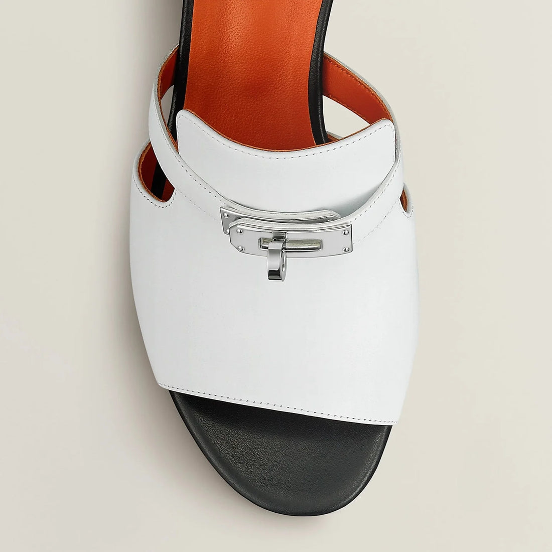 Hermes Candy Crocodile Leather Sandals - White