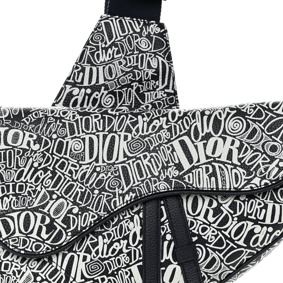 Dior x SHAWN STUSSY Grained Calfskin Saddle Bag - Navy Blue