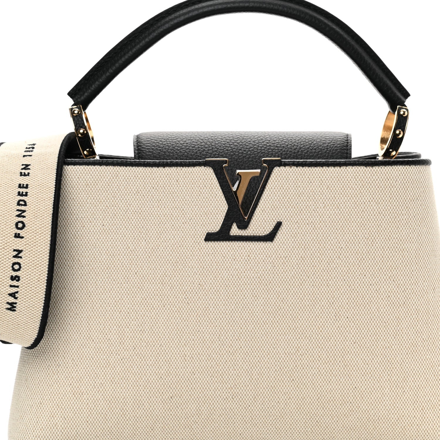 Louis Vuitton Canvas Taurillon Capucines MM Handbag – Beige