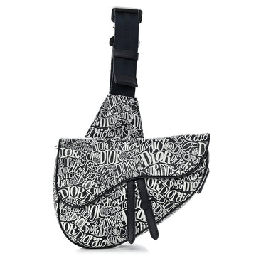 Dior x SHAWN STUSSY Grained Calfskin Saddle Bag - Navy Blue