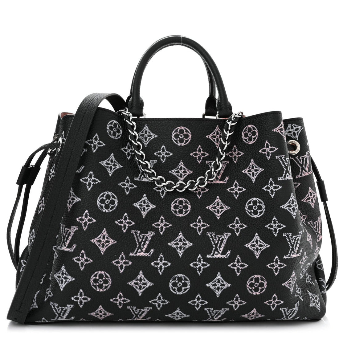 Louis Vuitton Mahina Leather Bella Tote Handbag - Black