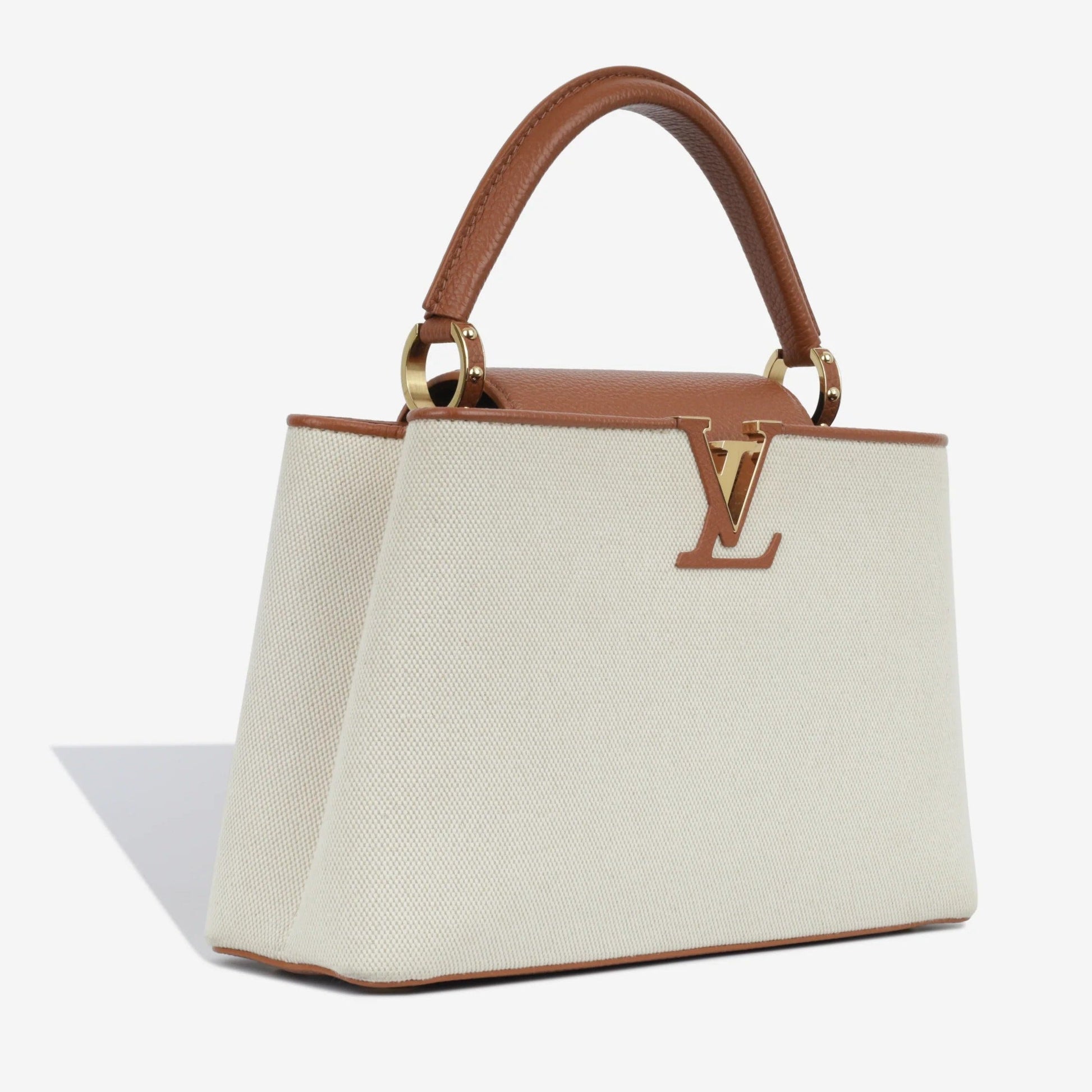 Louis Vuitton Taurillon Leather Capucines MM Handbag – Ecru Beige
