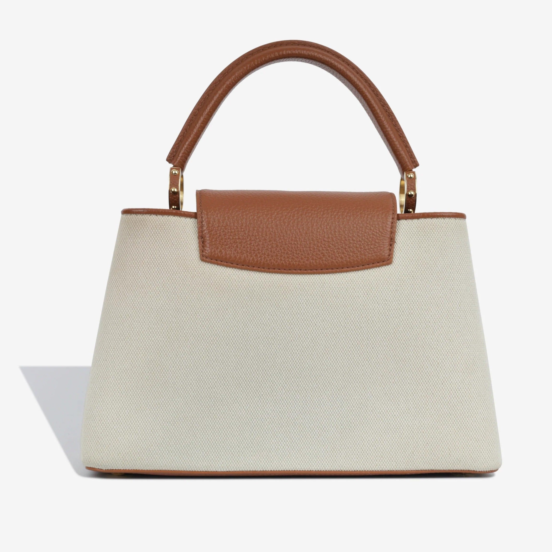 Louis Vuitton Taurillon Leather Capucines MM Handbag – Ecru Beige