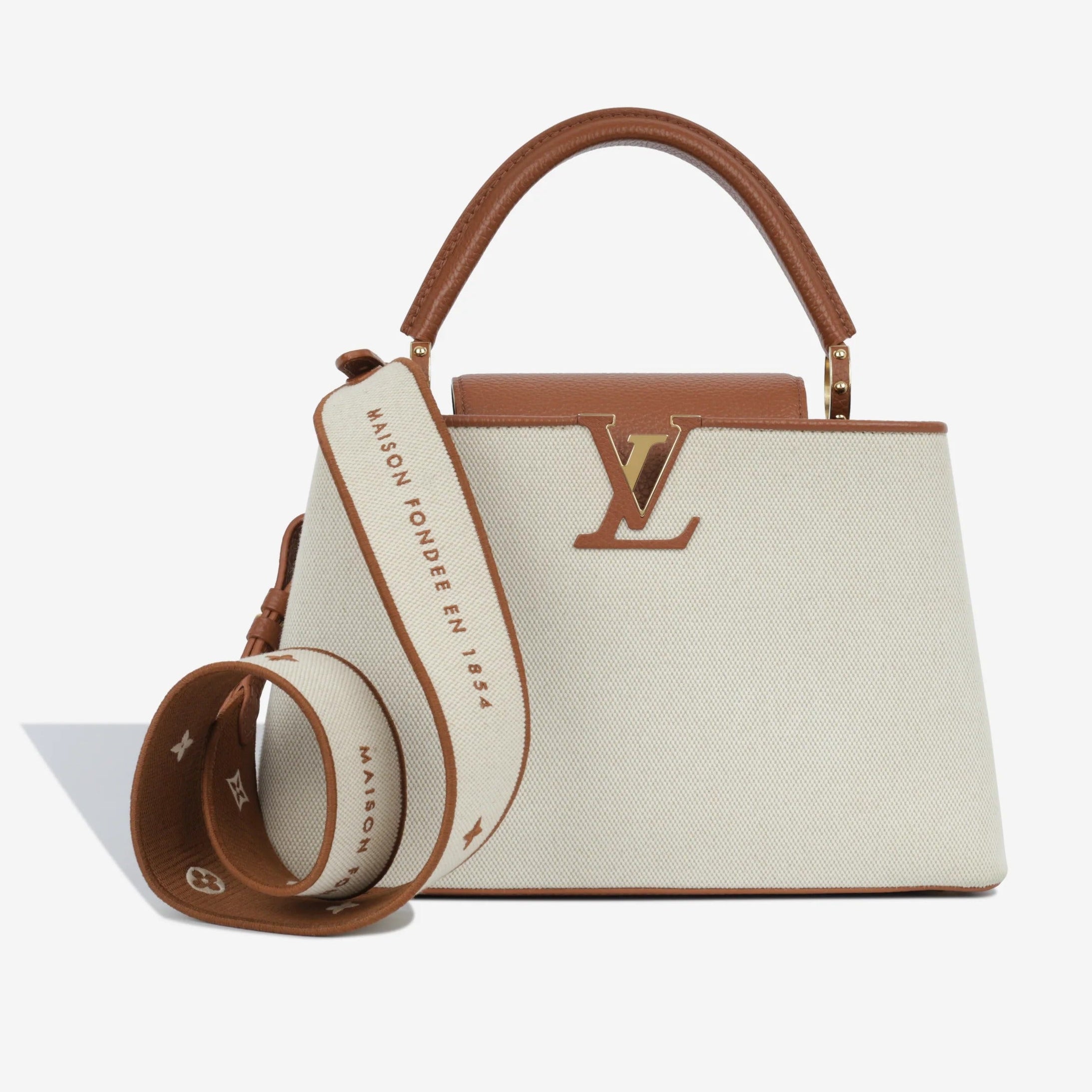 Louis Vuitton Taurillon Leather Capucines MM Handbag – Ecru Beige
