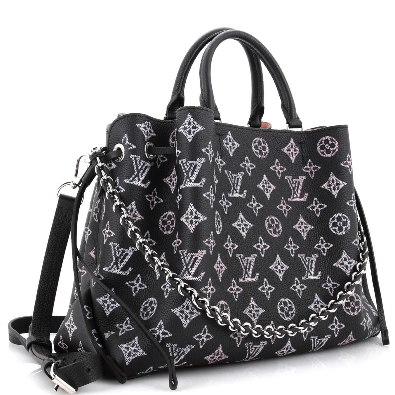 Louis Vuitton Mahina Leather Bella Tote Handbag - Black