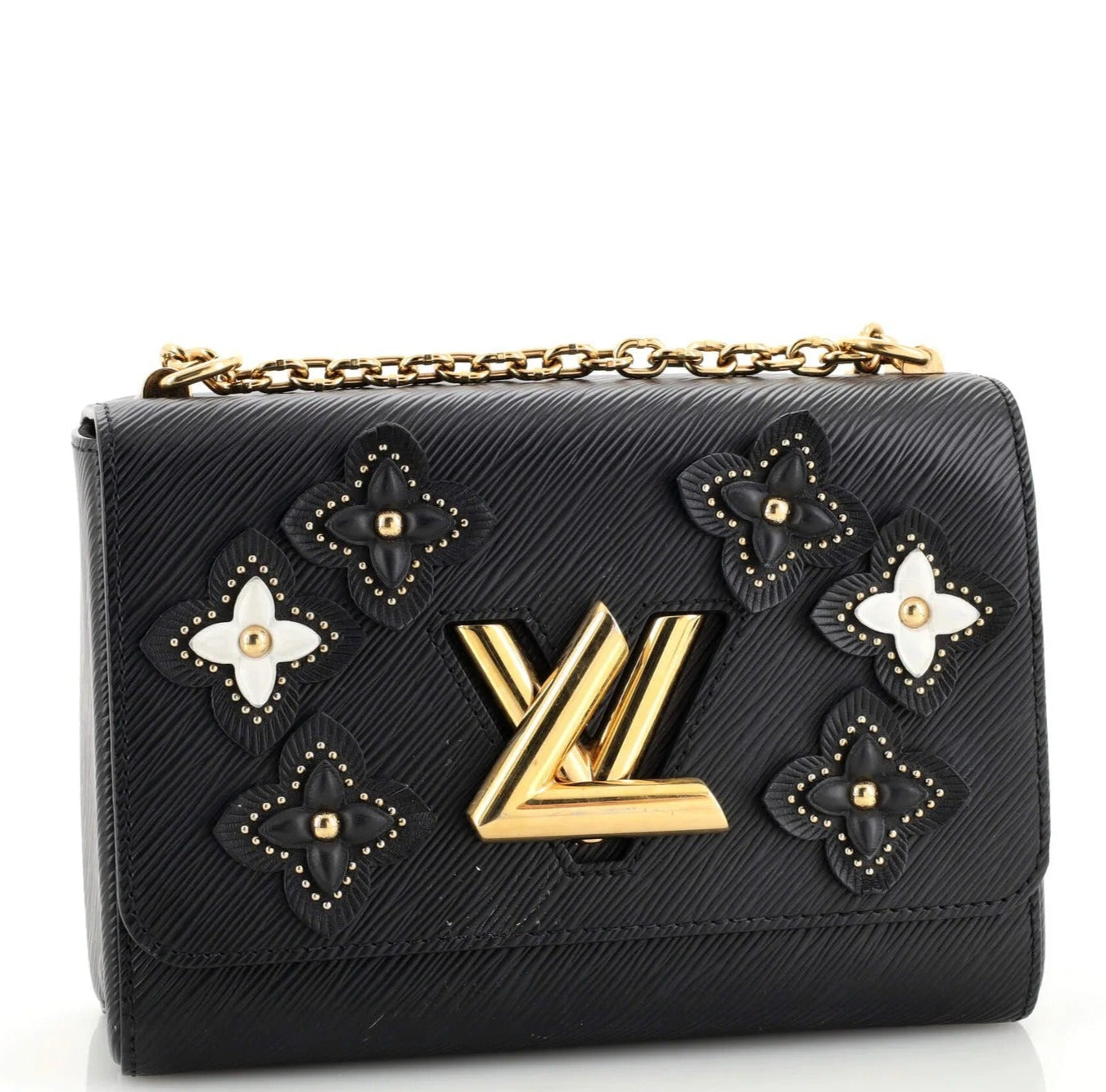 Louis Vuitton Limited Edition Flower Twist MM Handbag - Black