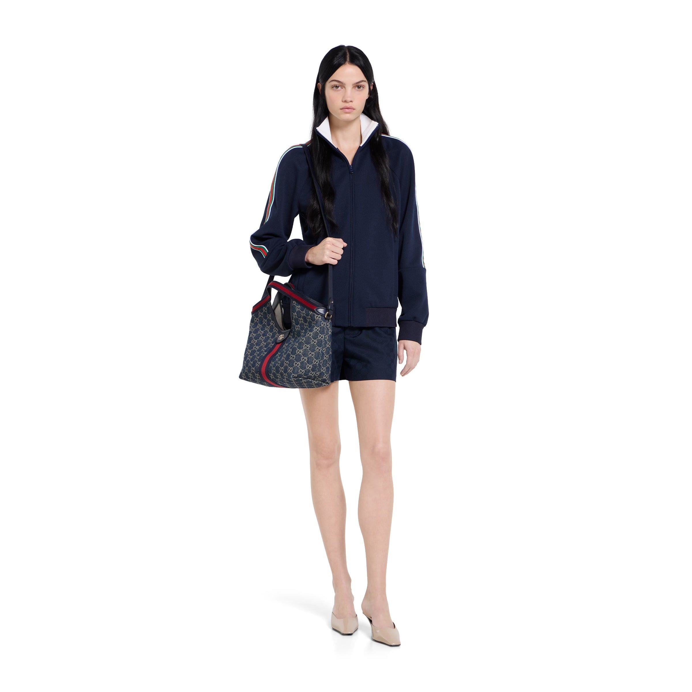 Gucci GG Denim Giglio Small Tote Bag – Blue