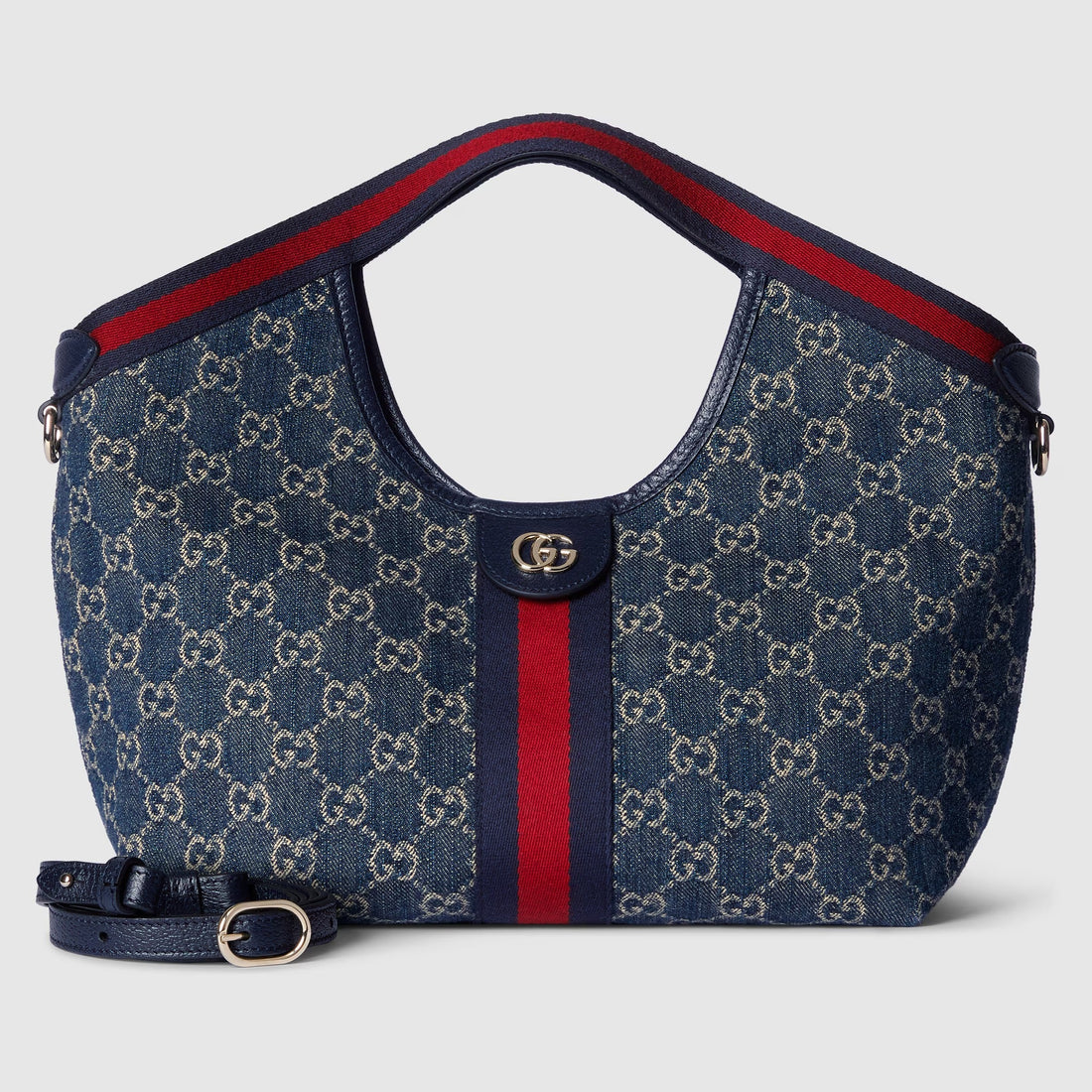 Gucci GG Denim Giglio Small Tote Bag – Blue