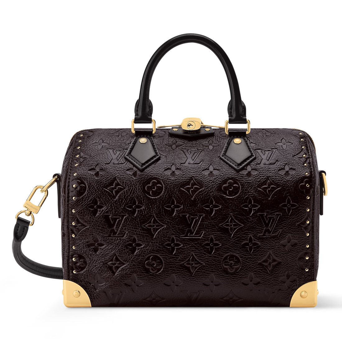 Louis Vuitton Calfskin Leather Speedy Trunk 25 Handbag – Acajou Black