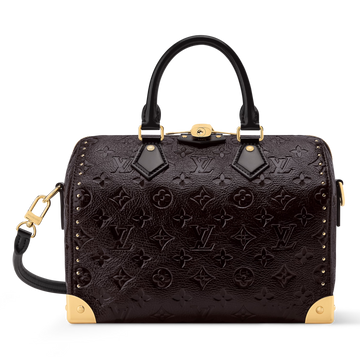 Louis Vuitton Calfskin Leather Speedy Trunk 25 Handbag – Acajou Black