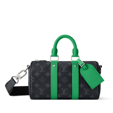 Louis Vuitton Monogram Eclipse Keepall Bandoulière 25 Duffle Bag – Green