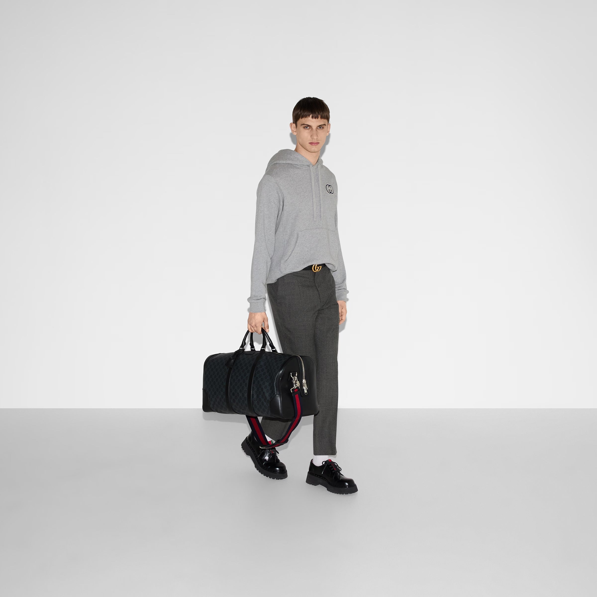 Gucci GG Canvas Medium Holdall Duffle Bag – Black