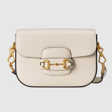 Gucci Horsebit 1955 Small Leather Shoulder Bag – White