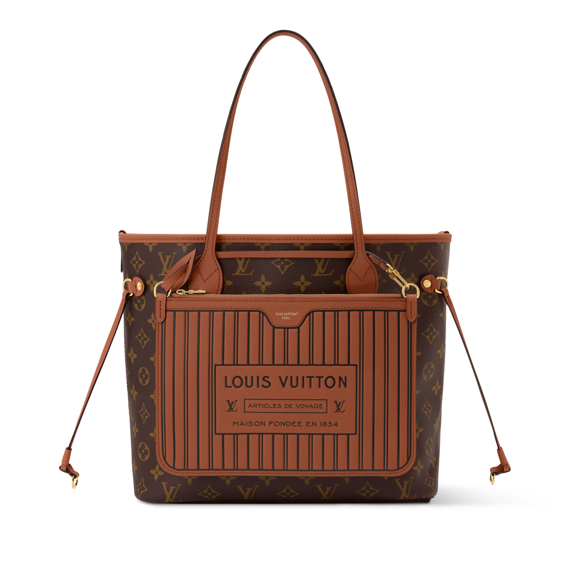 Louis Vuitton Mongram Canvas Neverfull Inside Out MM Shoulder Bag – Tan