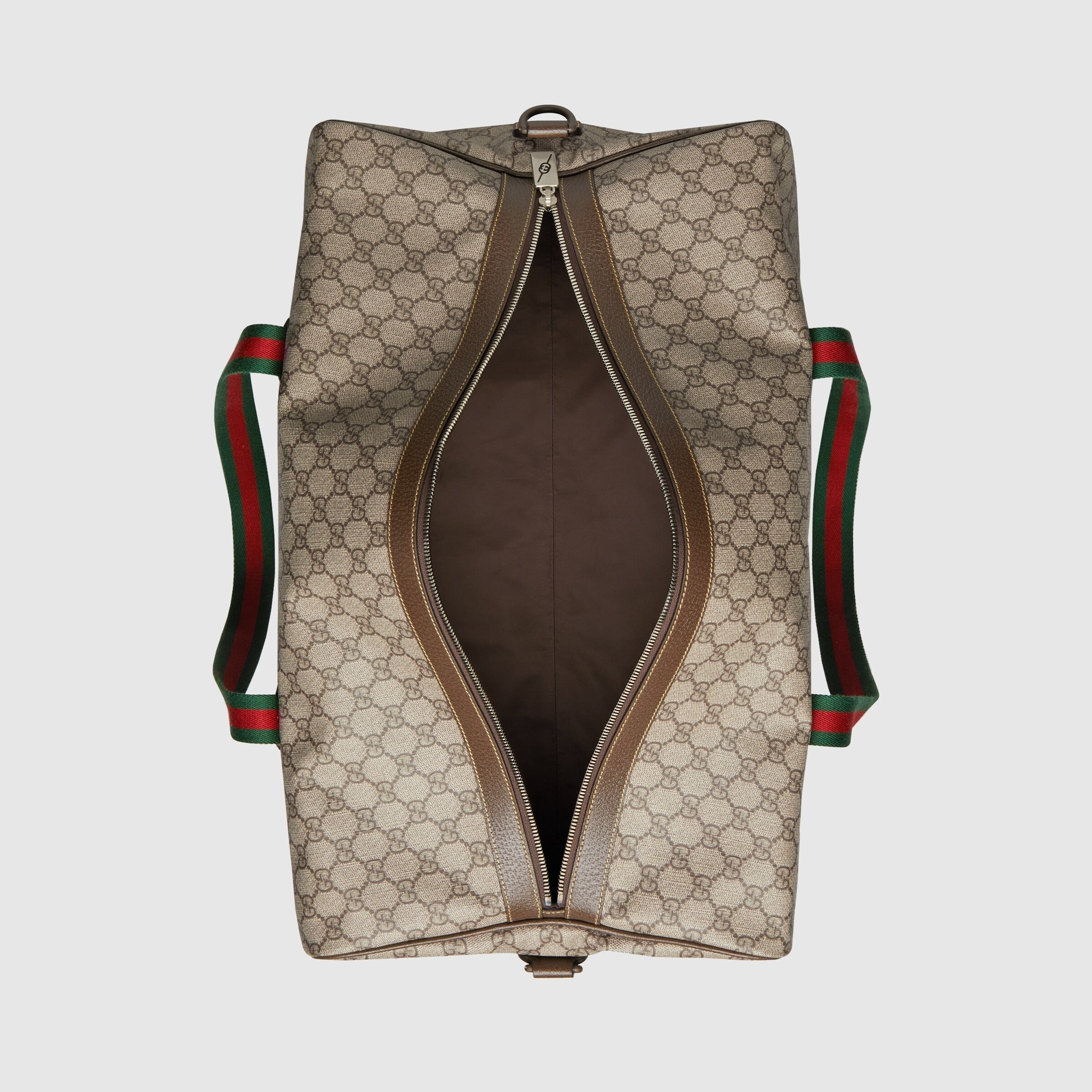 Gucci GG Supreme Canvas Large Duffle Bag with Web - Beige