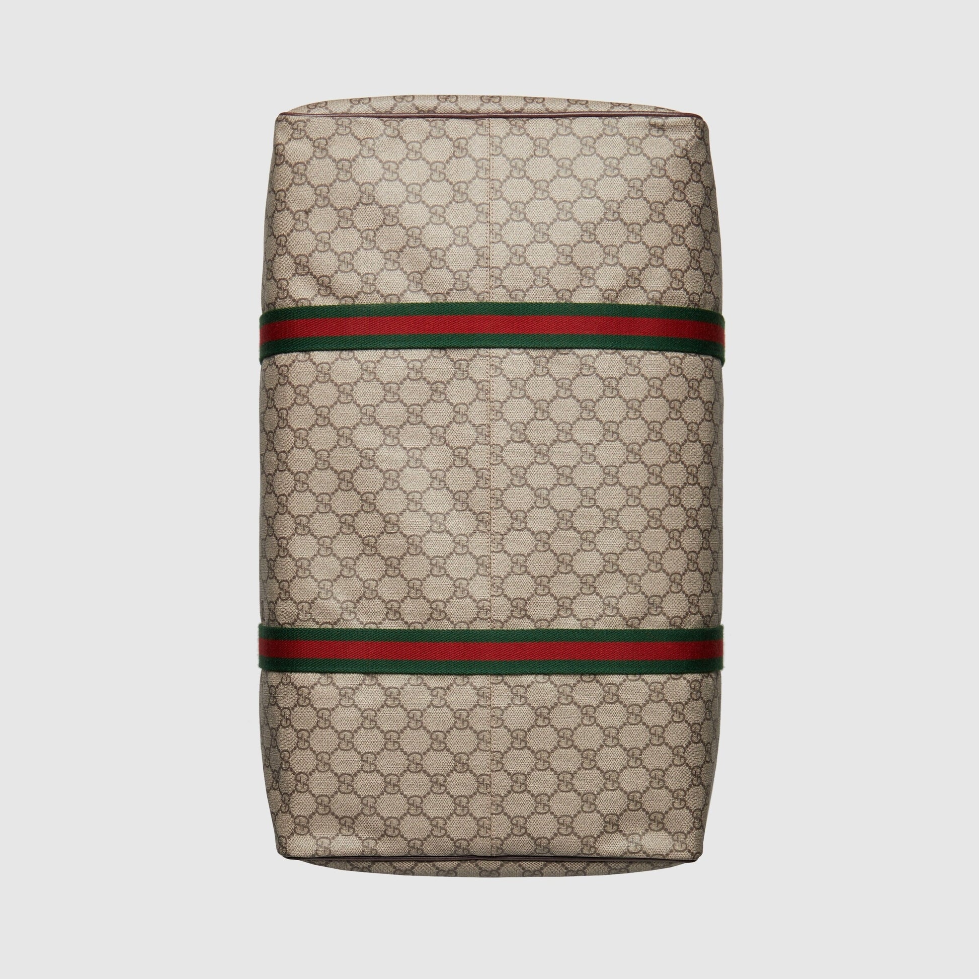 Gucci GG Supreme Canvas Large Duffle Bag with Web - Beige