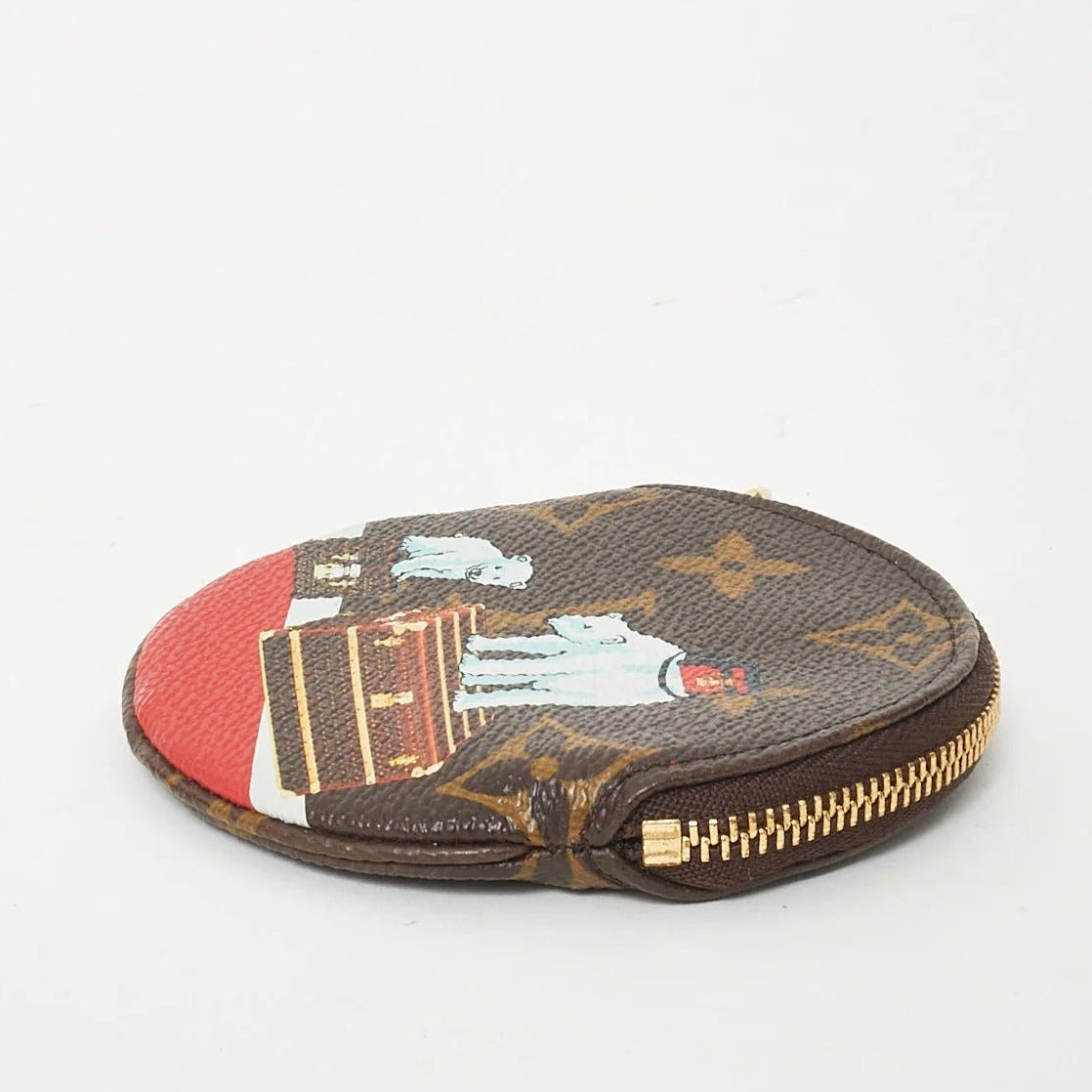 Louis Vuitton Limited Edition Monogram Christmas Round Coin Purse - Brown