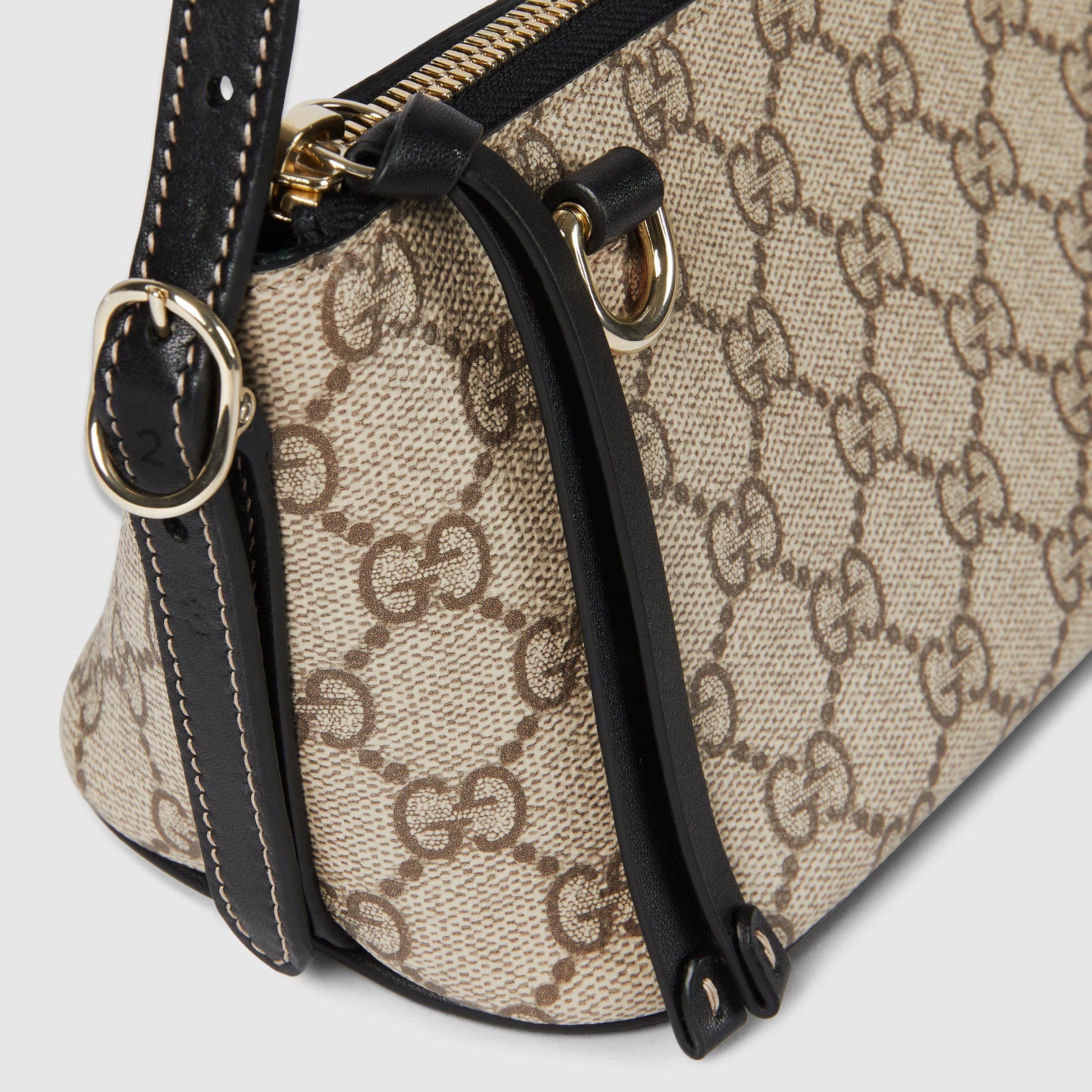 Gucci GG Monogram Small Shoulder Bag – Beige & Black