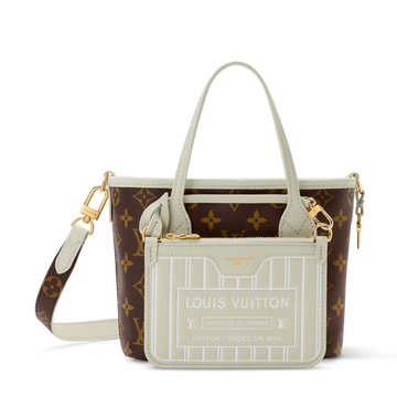 Louis Vuitton Monogram Celadon Neverfull Bandoulière Inside Out BB Handbag – Beige