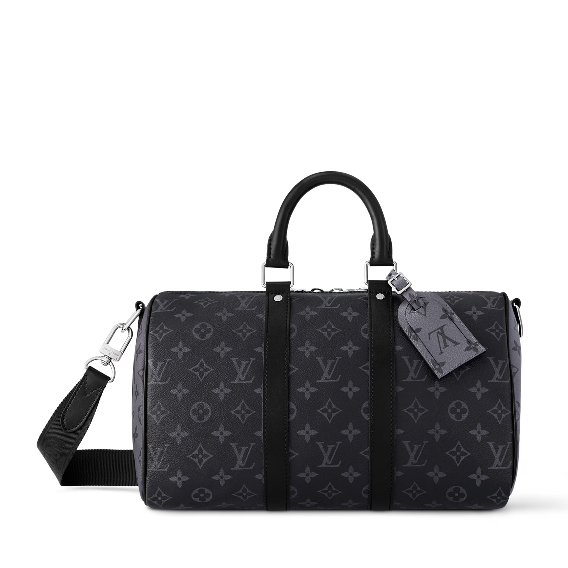 Louis Vuitton Monogram Eclipse Keepall Bandoulière 35 Duffle Bag – Black