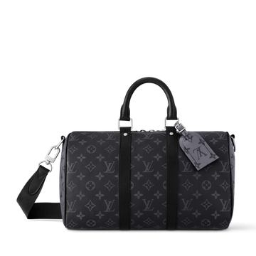 Louis Vuitton Monogram Eclipse Keepall Bandoulière 35 Duffle Bag – Black