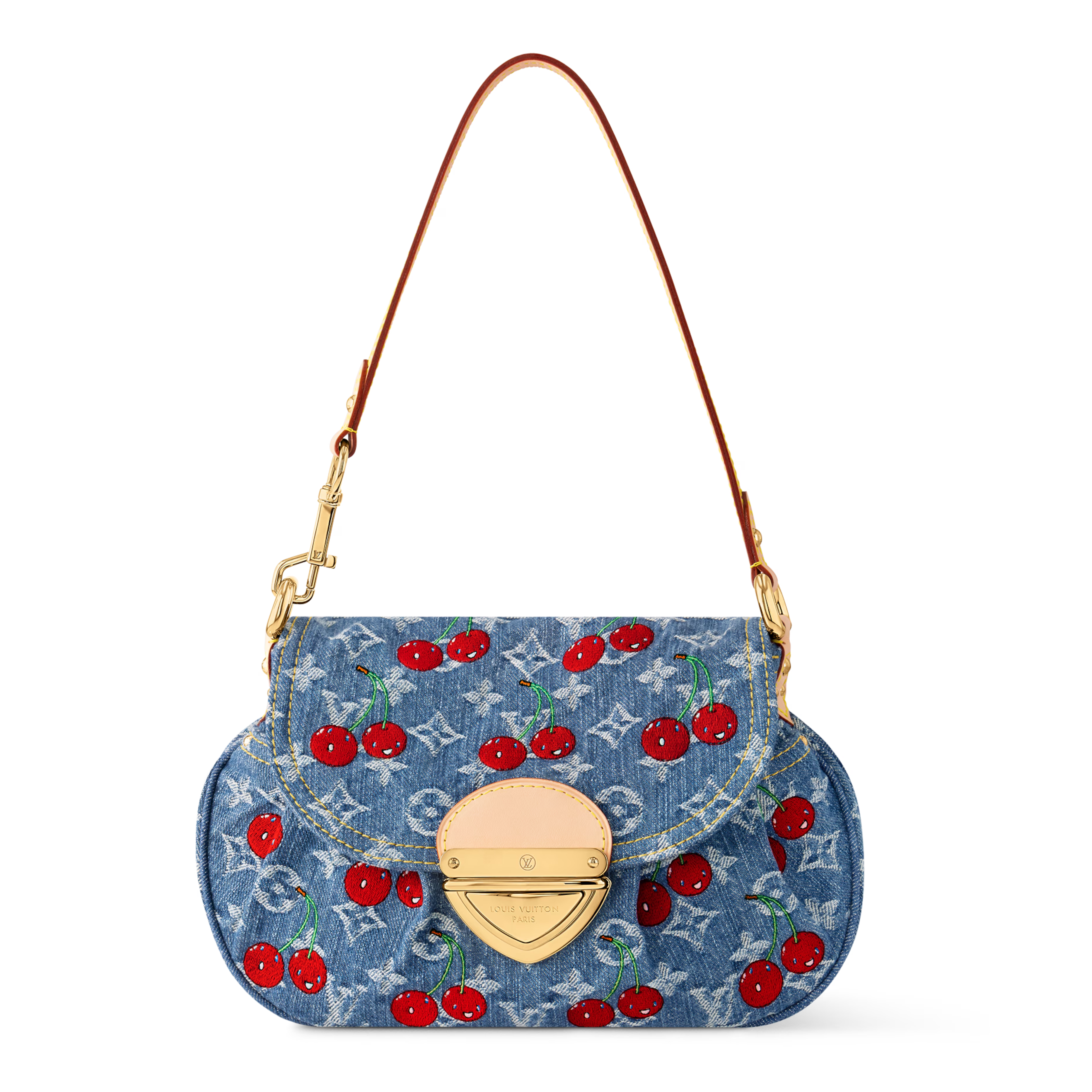 Louis Vuitton LV x TM Monogram Cherry Denim Sunset Shoulder Bag  – Blue