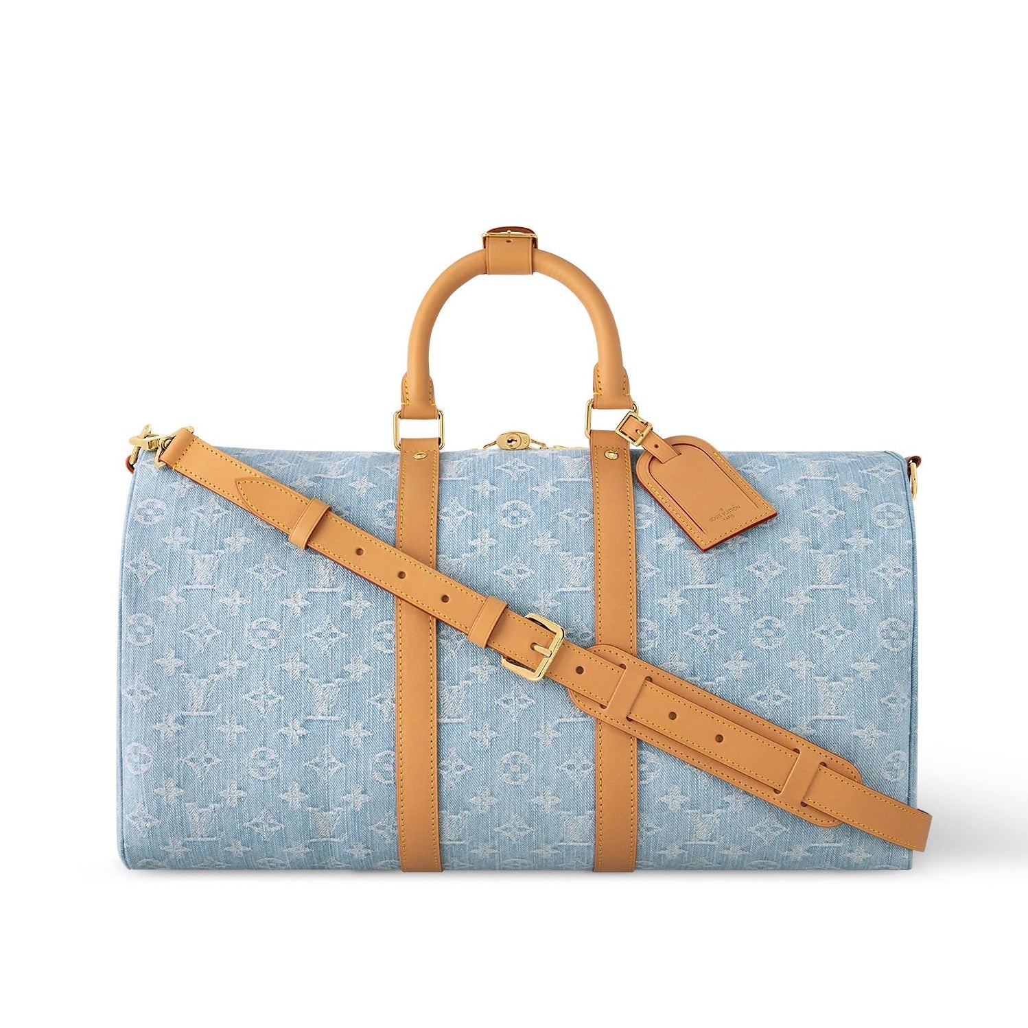 Louis Vuitton Monogram Denim Keepall Bandoulière 45 Duffle Bag  – Blue