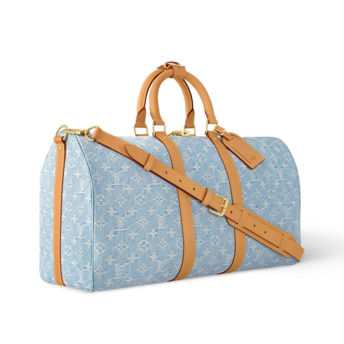 Louis Vuitton Monogram Denim Keepall Bandoulière 45 Duffle Bag  – Blue