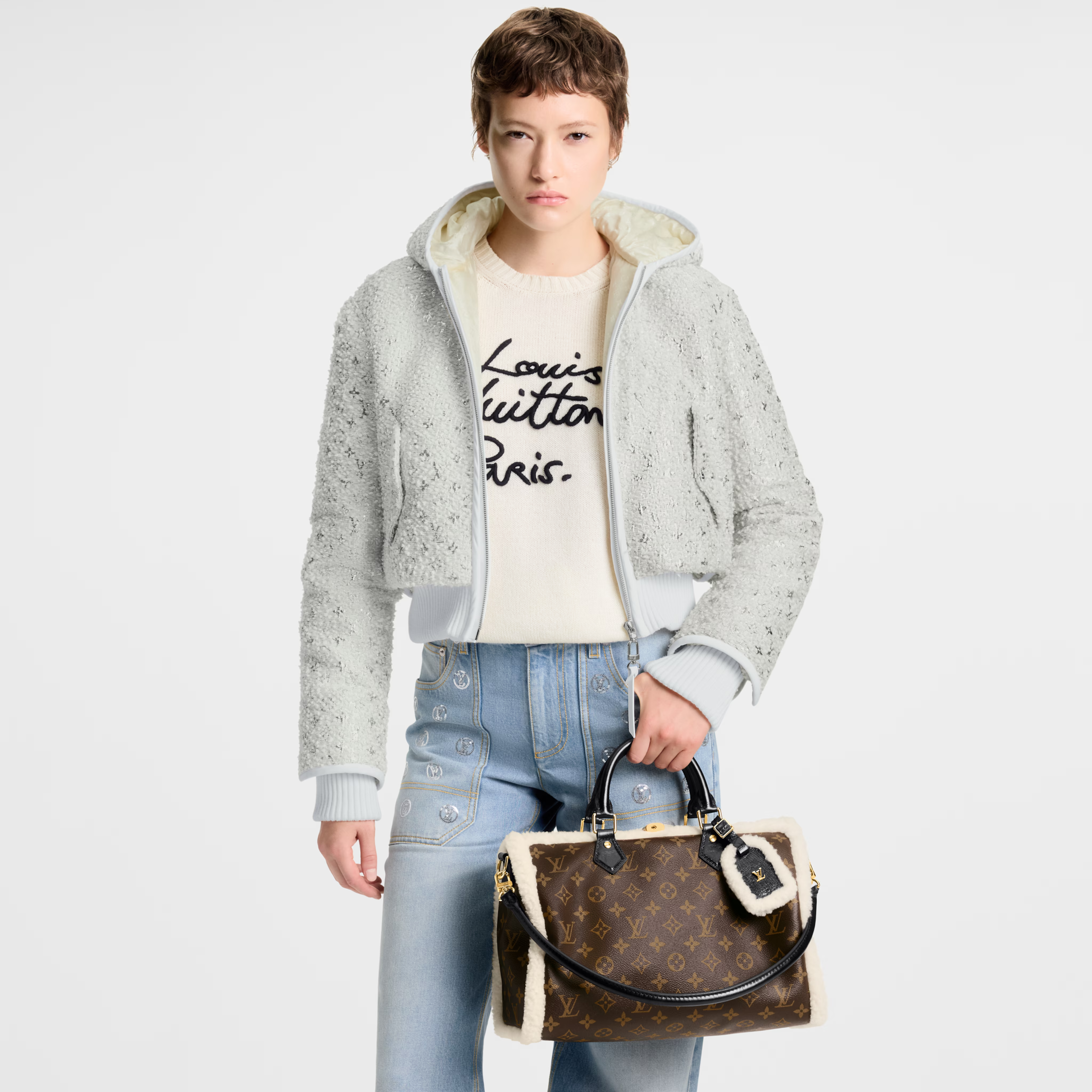 Louis Vuitton Monogram Shearling Speedy Soft 30 Teddy Handbag – Brown
