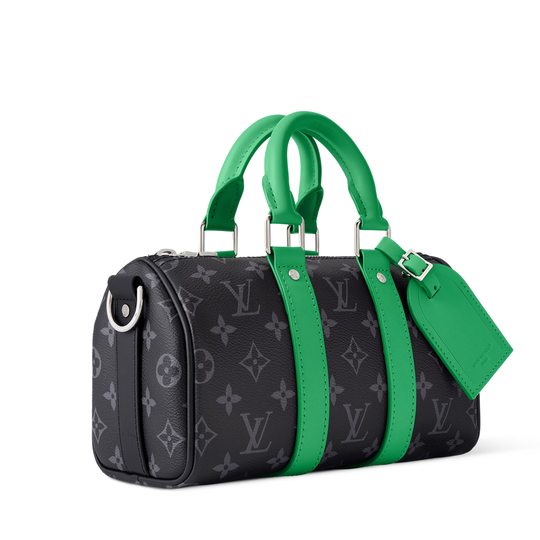 Louis Vuitton Monogram Eclipse Keepall Bandoulière 25 Duffle Bag – Green