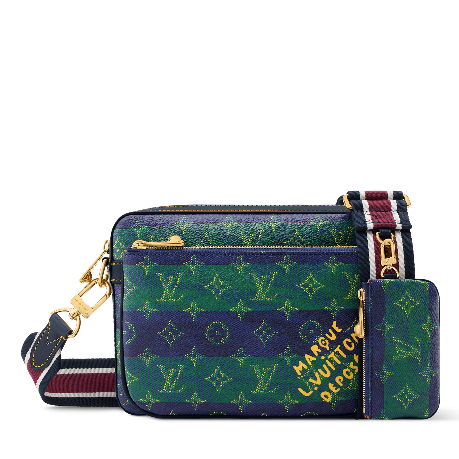Louis Vuitton Monogram Heritage Canvas Trio Messenger Bag – Blue Stripes