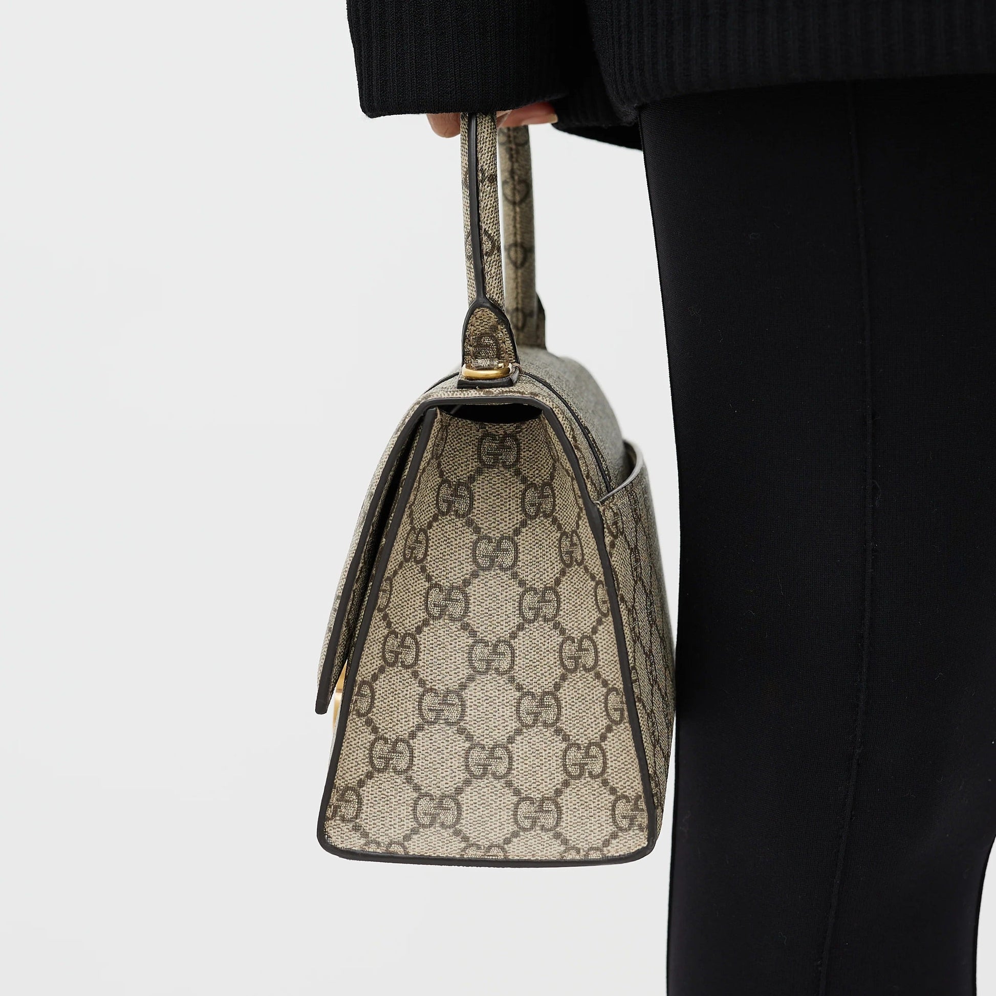 Gucci x Balenciaga The Hacker Project Small Canvas Hourglass Shoulder Bag – Beige
