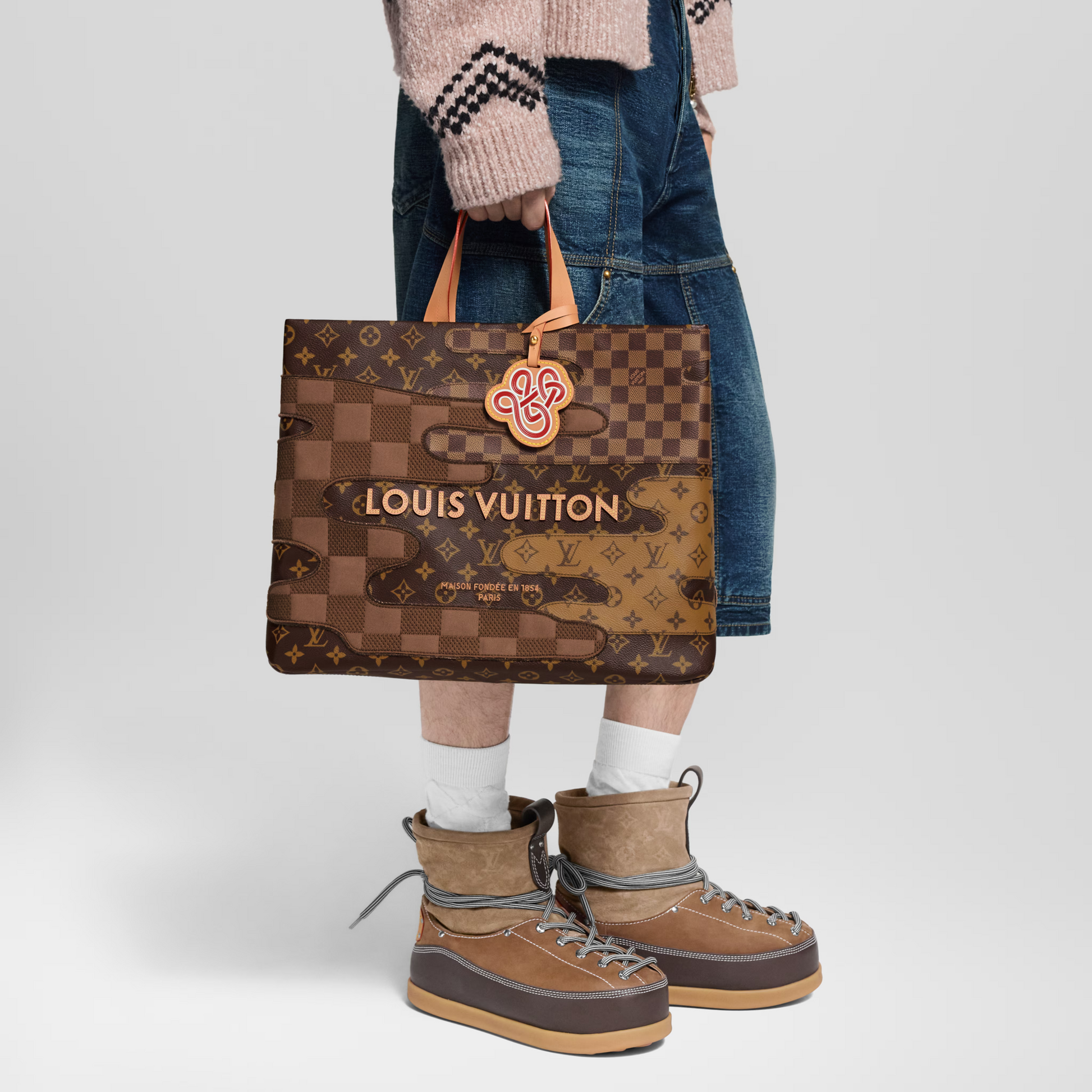 Louis Vuitton Monogram Canvas Shopper Tote Bag MM – Brown
