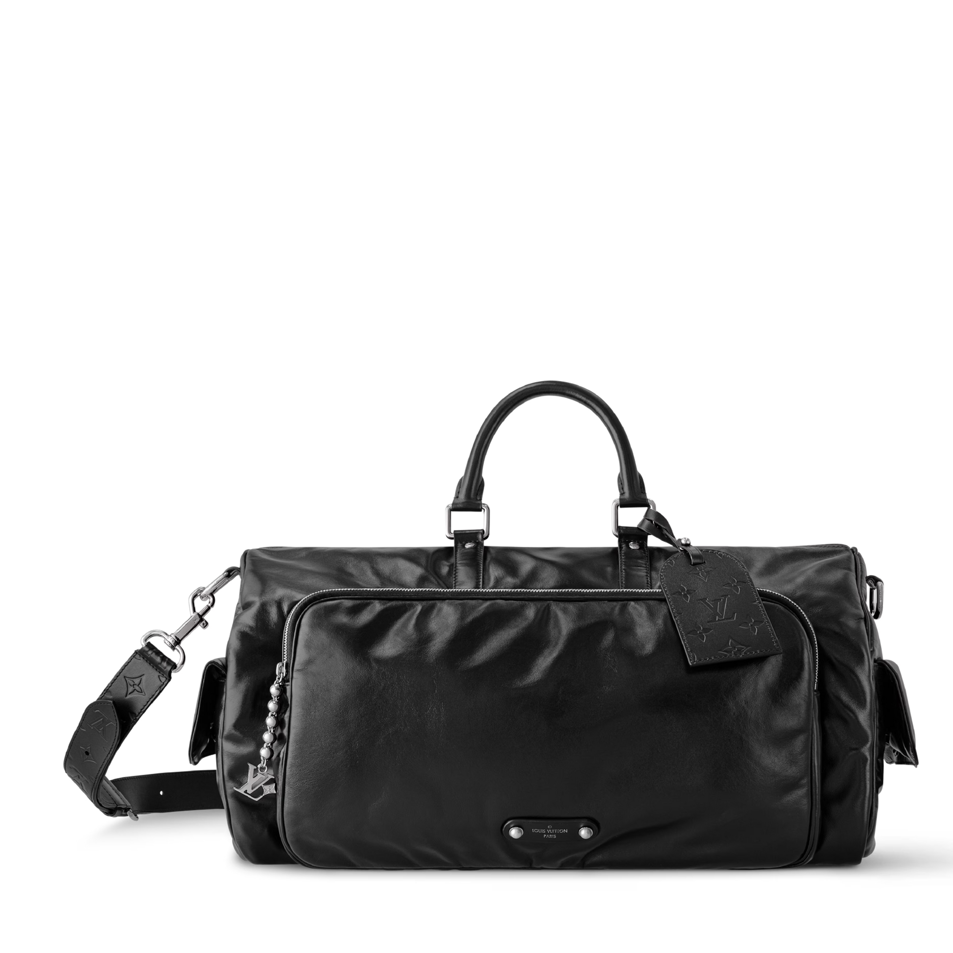 Louis Vuitton Calfskin Keepall Cargo Bandoulière 50 Travel Bag – Black