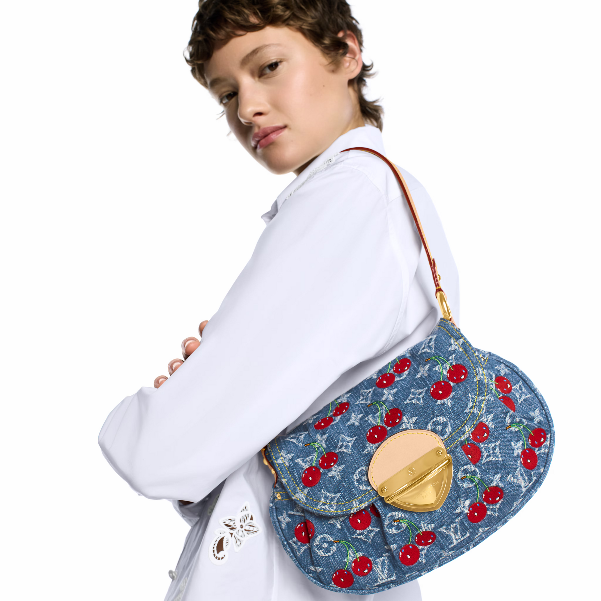 Louis Vuitton LV x TM Monogram Cherry Denim Sunset Shoulder Bag – Blue