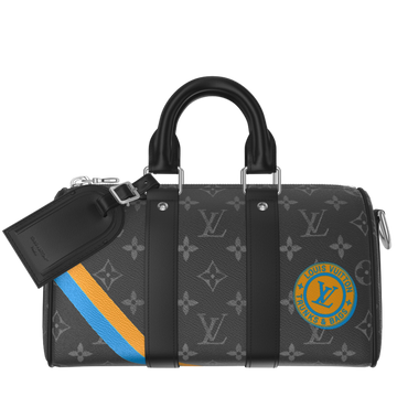Louis Vuitton Monogram Eclipse Keepall Bandoulière 25 Duffle Bag – Black