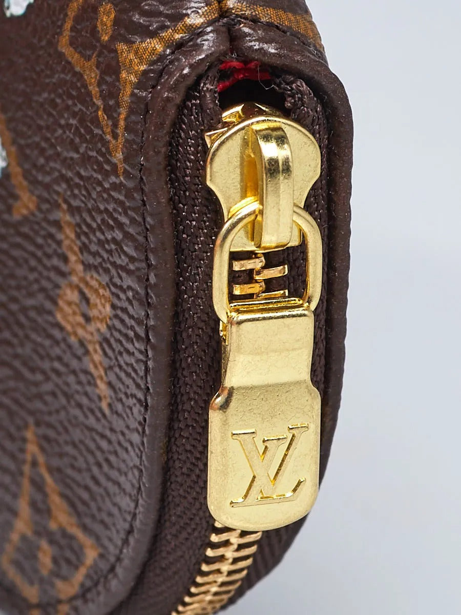 Louis Vuitton Limited Edition Monogram Christmas Round Coin Purse - Brown