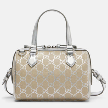 Gucci GG Emblem Small Top Handle Bag - Beige