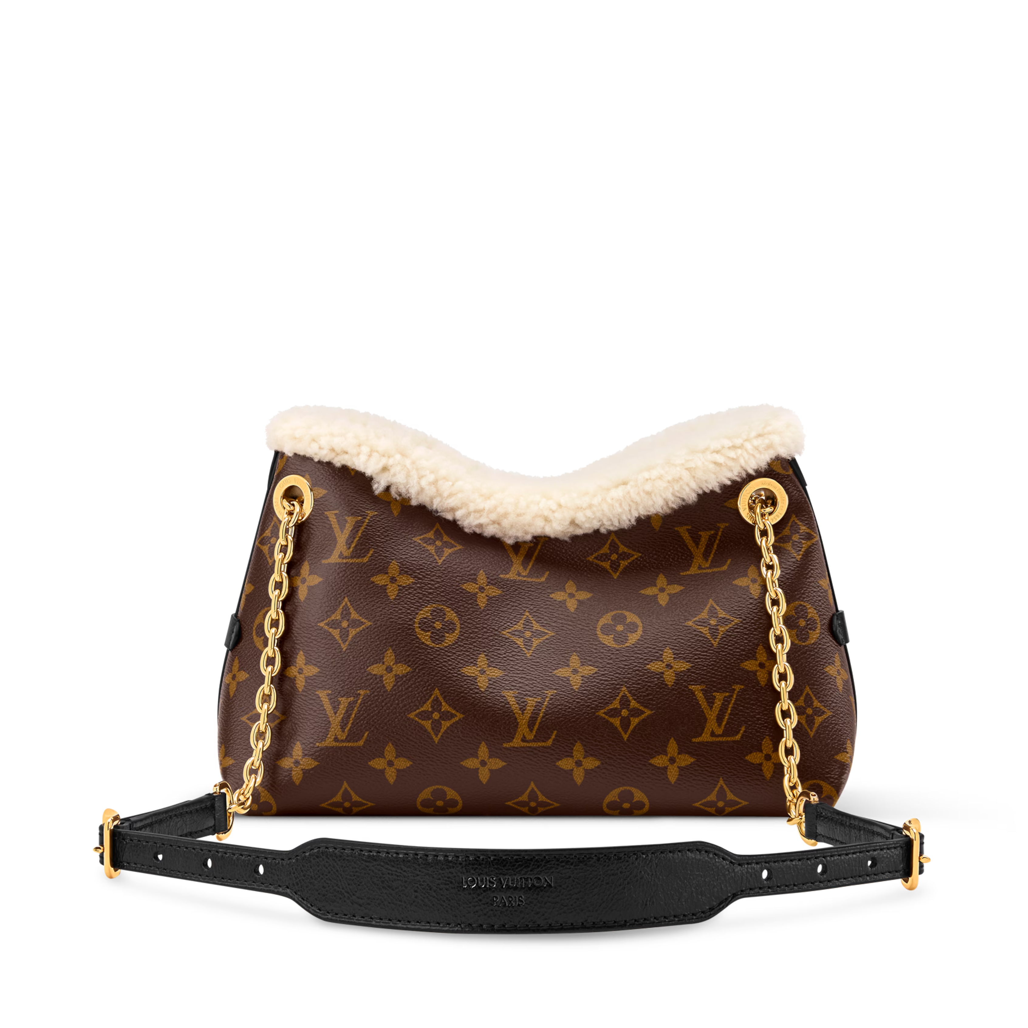 Louis Vuitton LV Ski Monogram Shearling CarryAll BB Handbag – Brown