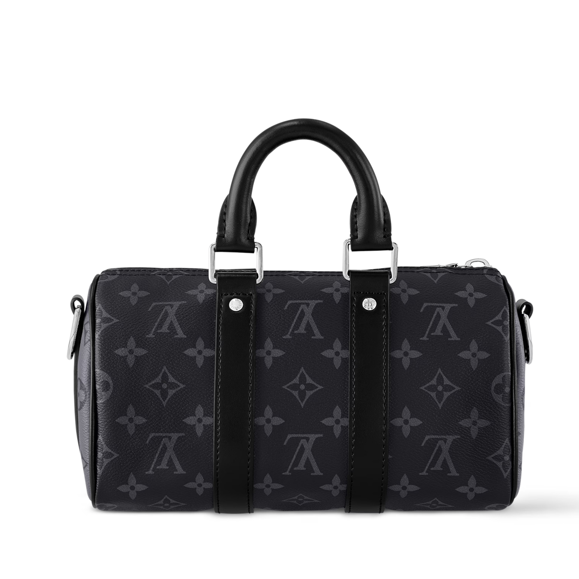 Louis Vuitton Monogram Eclipse Keepall Bandoulière 25 Duffle Bag – Grey