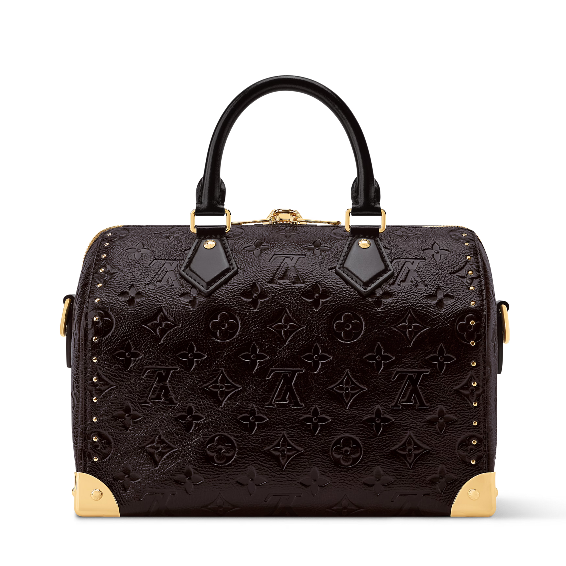 Louis Vuitton Calfskin Leather Speedy Trunk 25 Handbag – Acajou Black