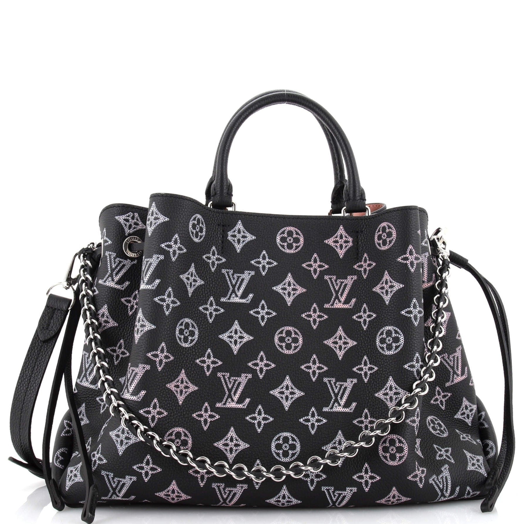 Louis Vuitton Mahina Leather Bella Tote Handbag - Black