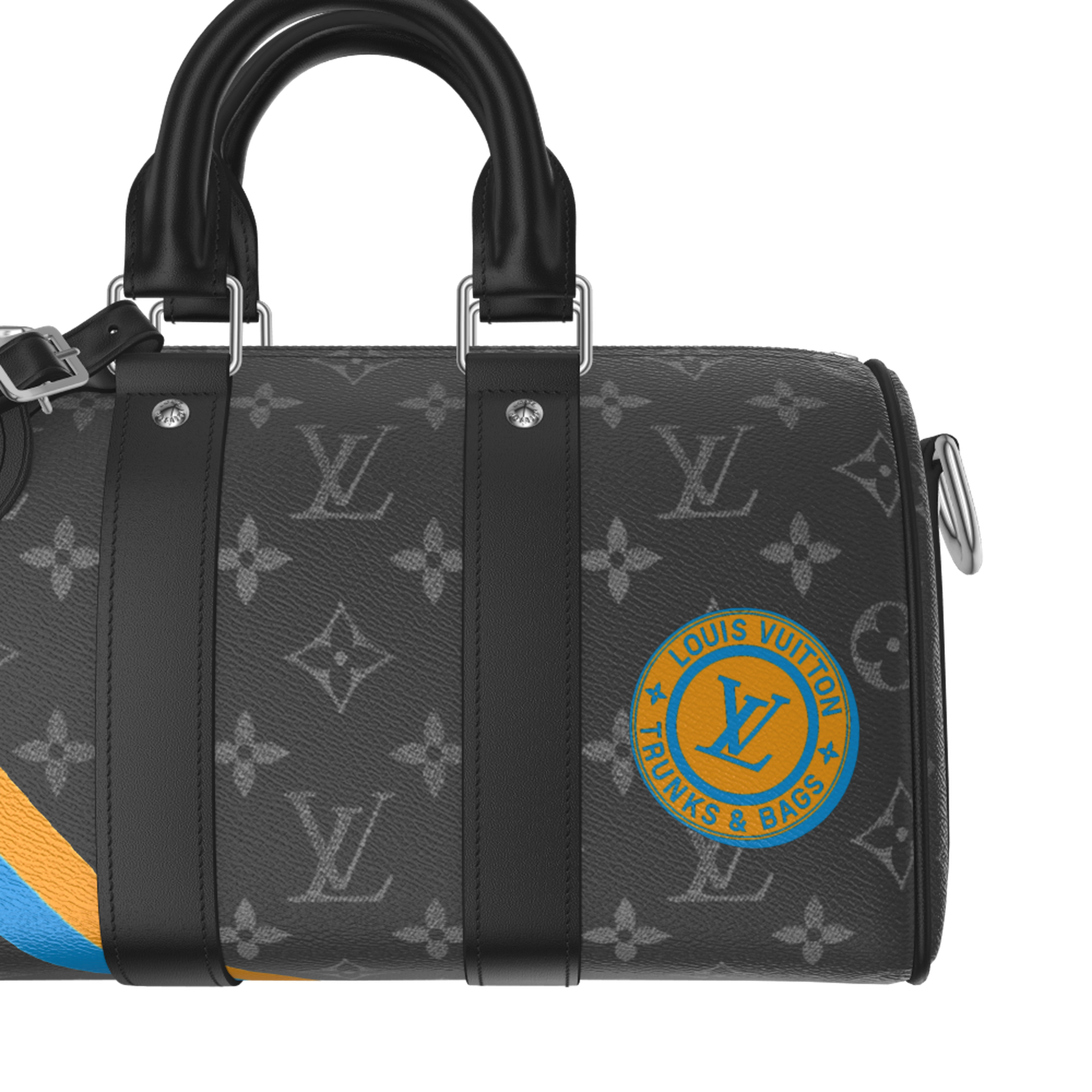 Louis Vuitton Monogram Eclipse Keepall Bandoulière 25 Duffle Bag –  Black