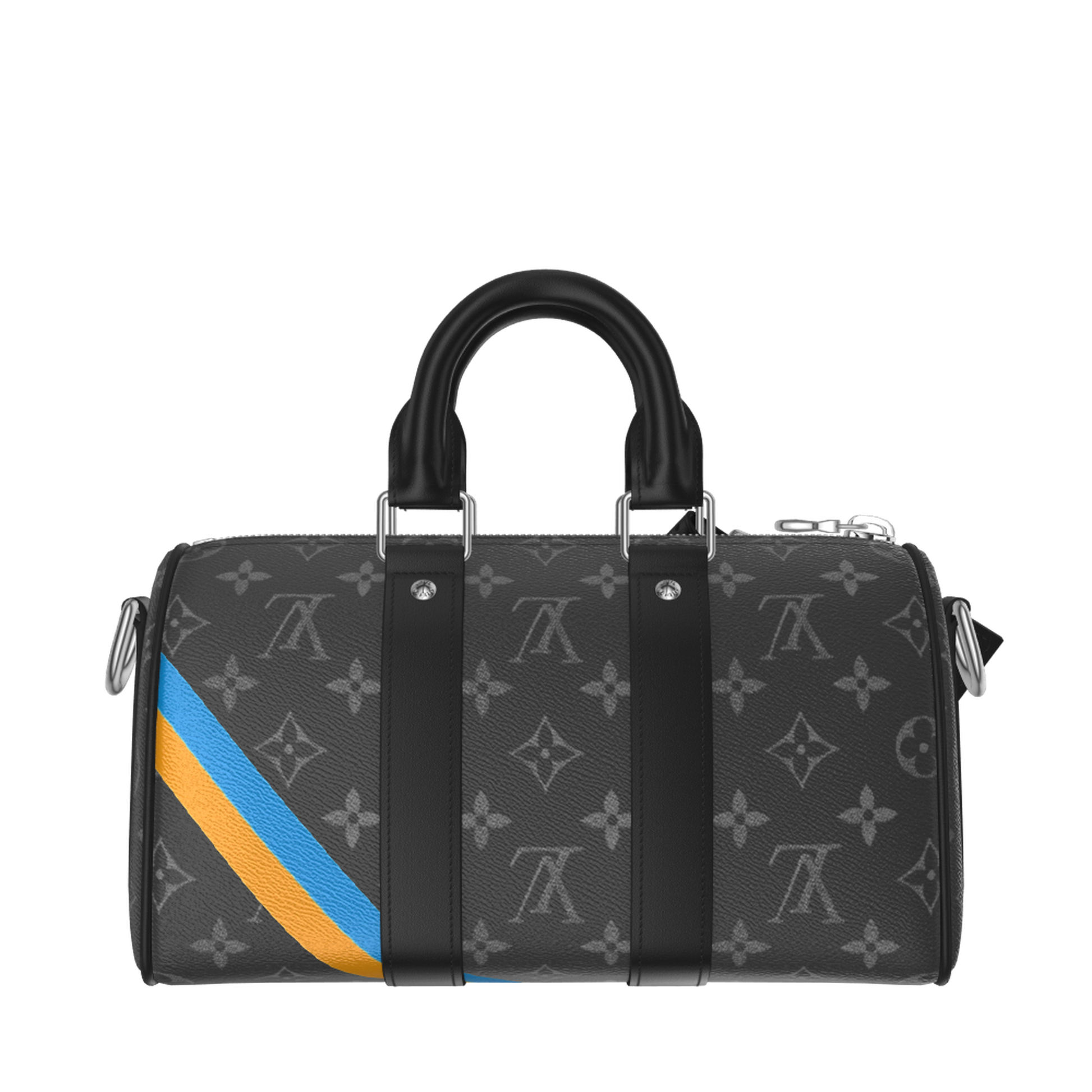 Louis Vuitton Monogram Eclipse Keepall Bandoulière 25 Duffle Bag – Black